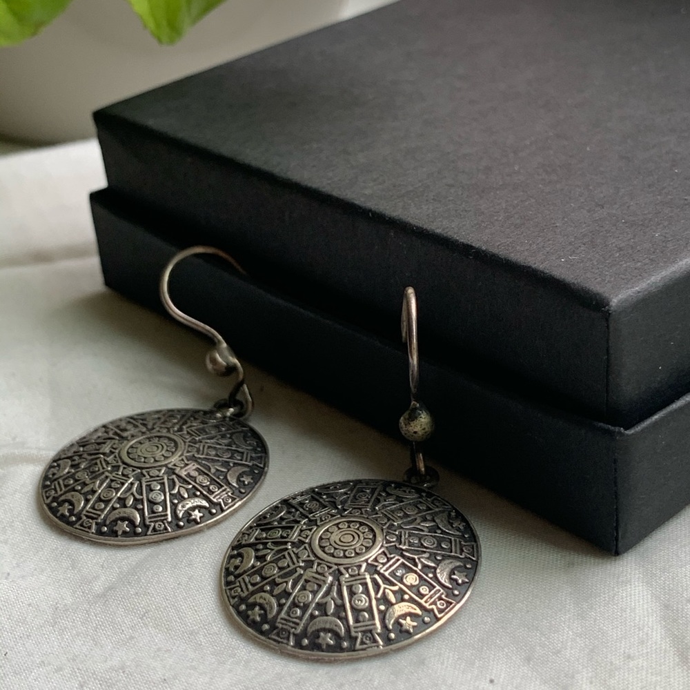 Silver, Egyptian / Arabic, Zodiac Style Earrings